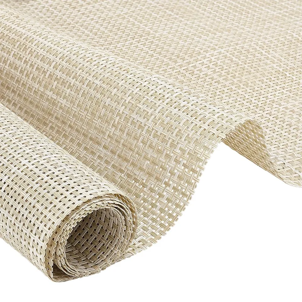 BENECREAT Tissu Maille Vinyl Tressé Beige 0,9x1,5m Extérieur