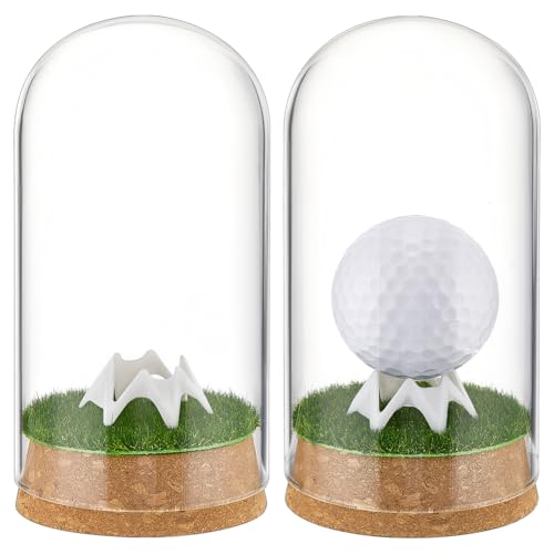 BENECREAT vitrine balle golf verre dôme liège lot 2