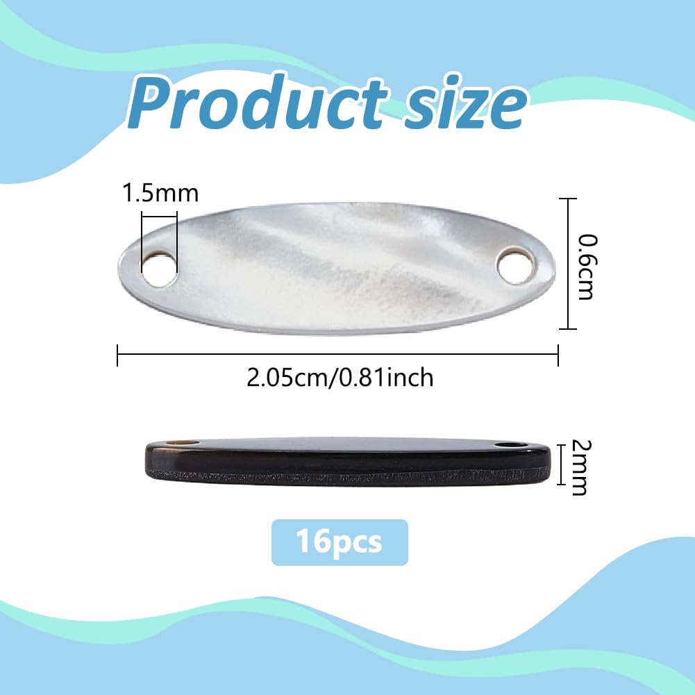BENECREAT Perles Nacre Noire Rectangle 20x6mm x16