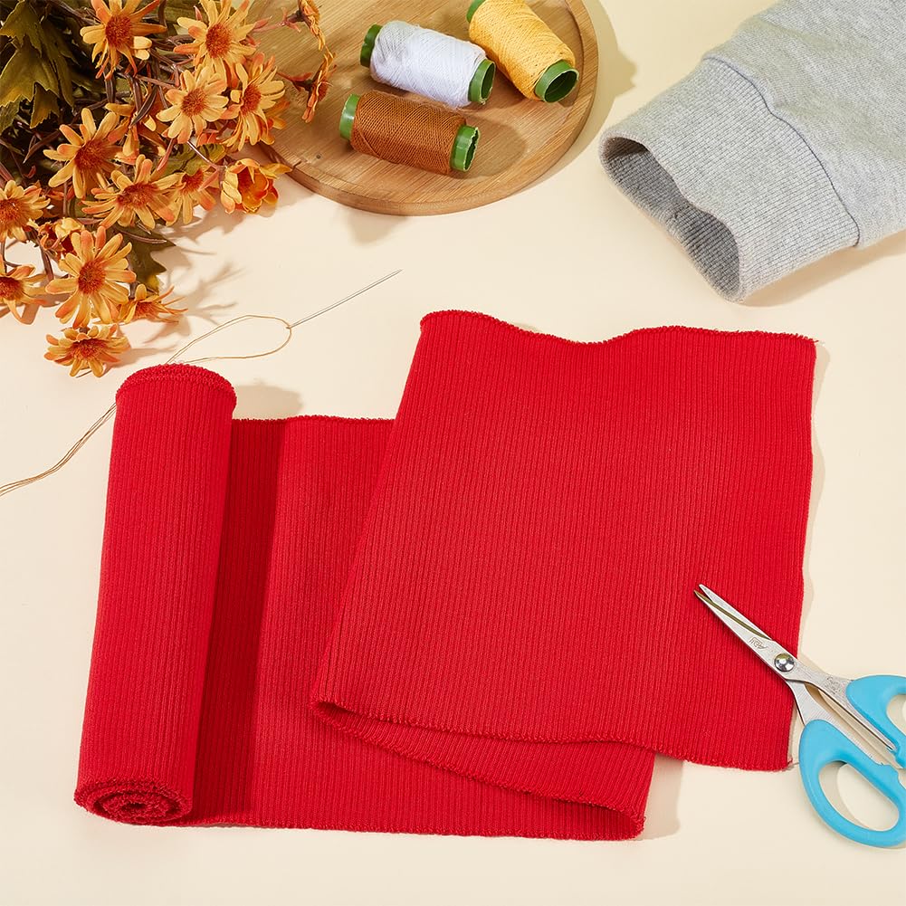 BENECREAT Tissu Côtelé Rouge Foncé 100x17,5 cm Polyester