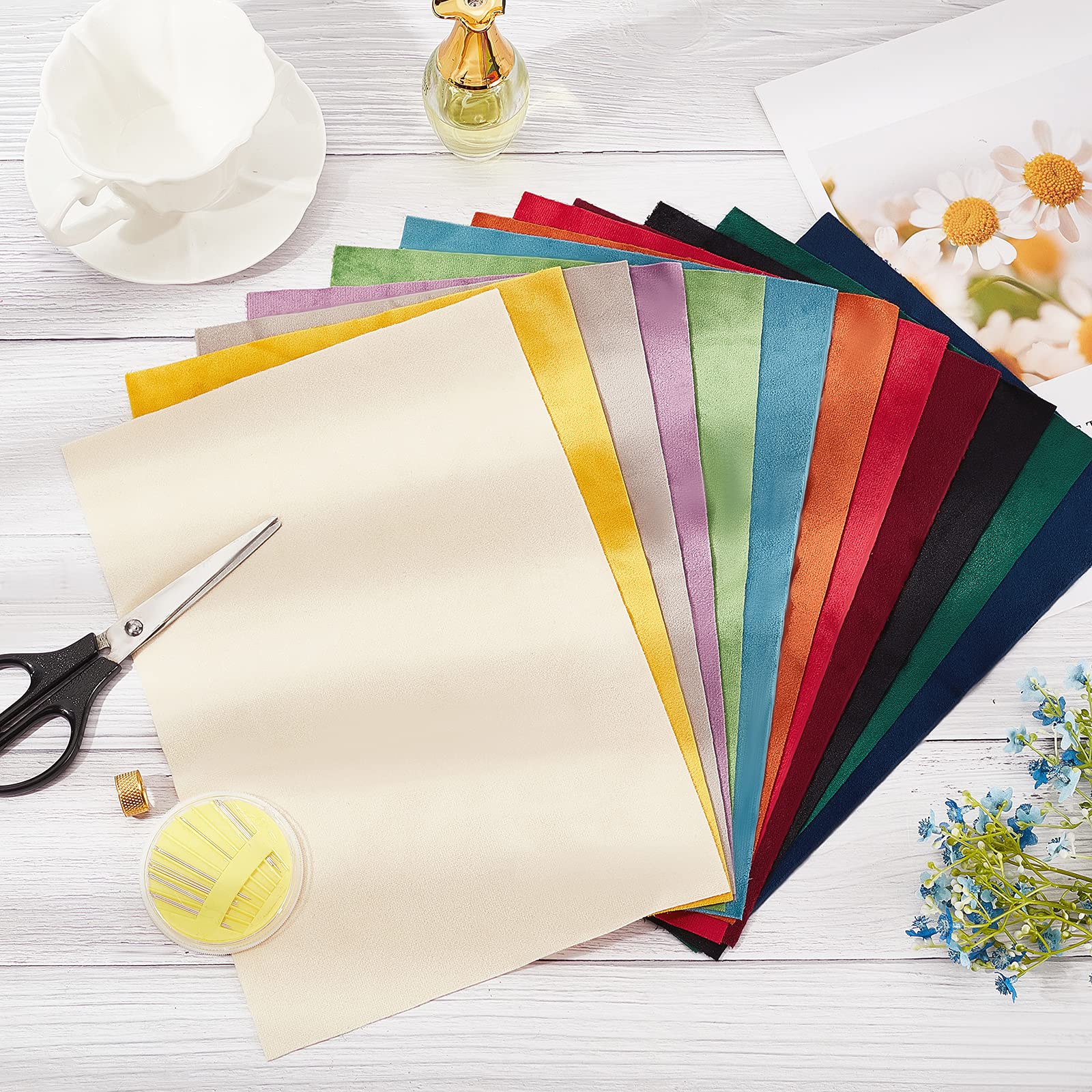 BENECREAT tissu velours double face 29x20 cm 12 feuilles