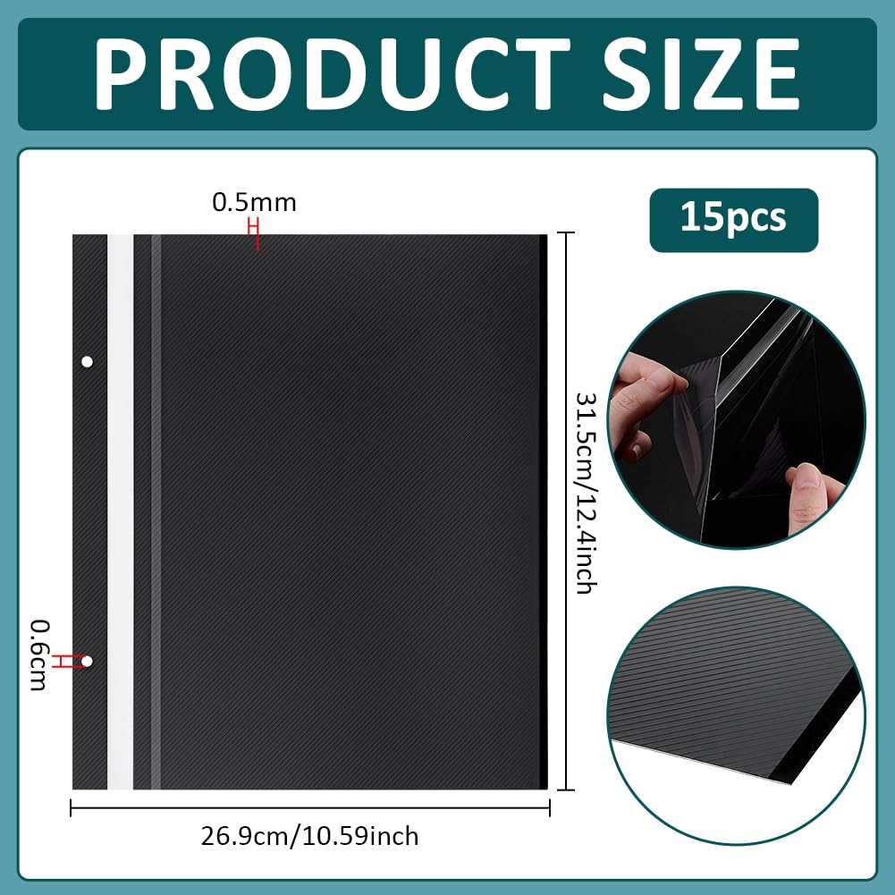 BENECREAT Pages Album Adhésives Noires 15 pcs 315mm