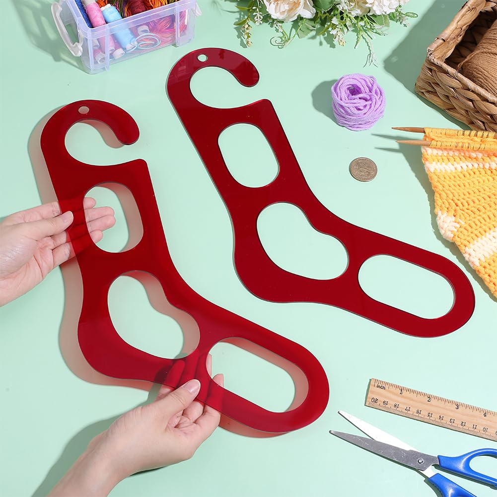 BENECREAT Forme Chaussettes Acrylique Rouge 2pcs 22cm Bloqueur