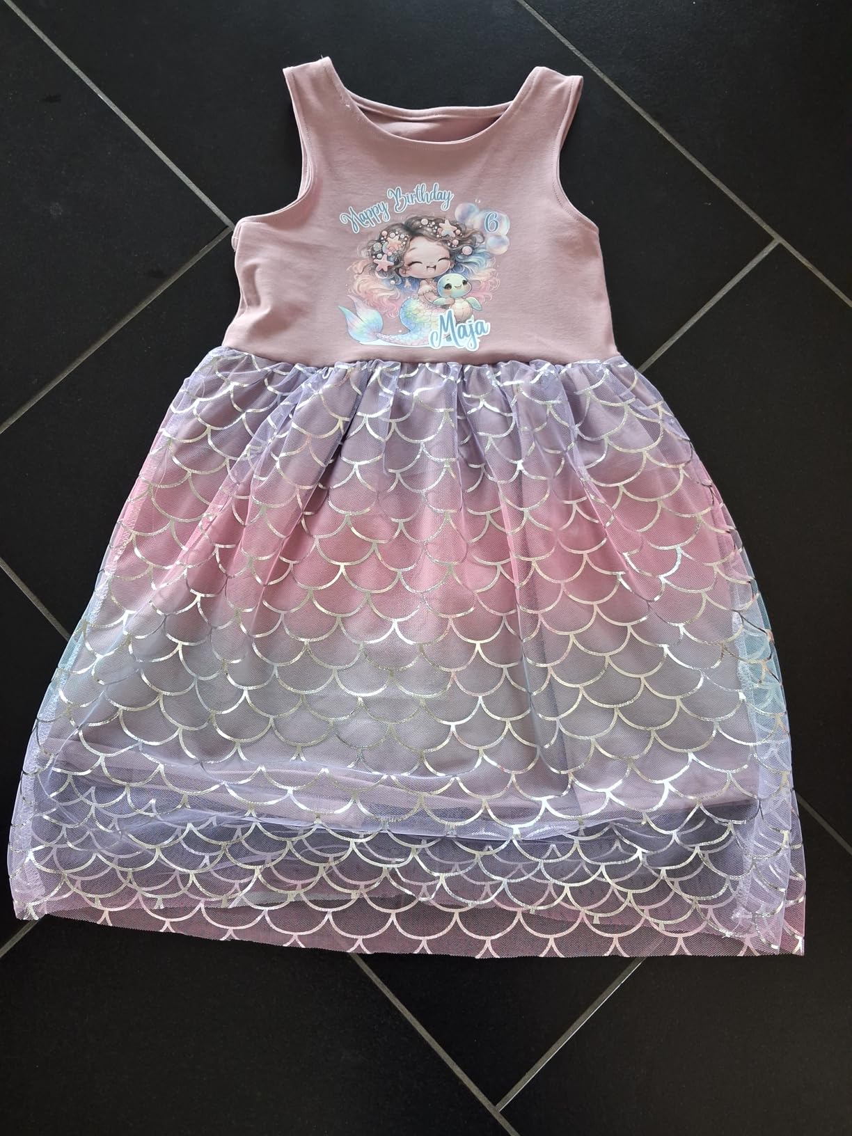 BENECREAT Ecailles Sirène Tissu Maille 117x91cm