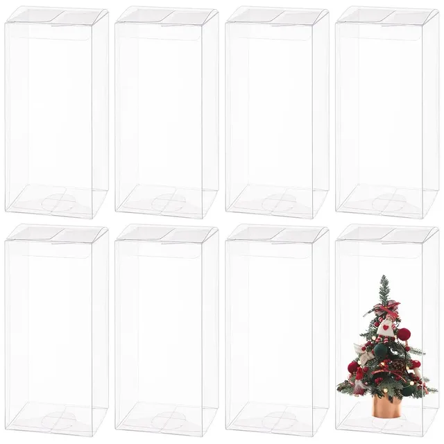 BENECREAT Boîte PVC Transparente 7x7x16cm Lot de 20 Mariage