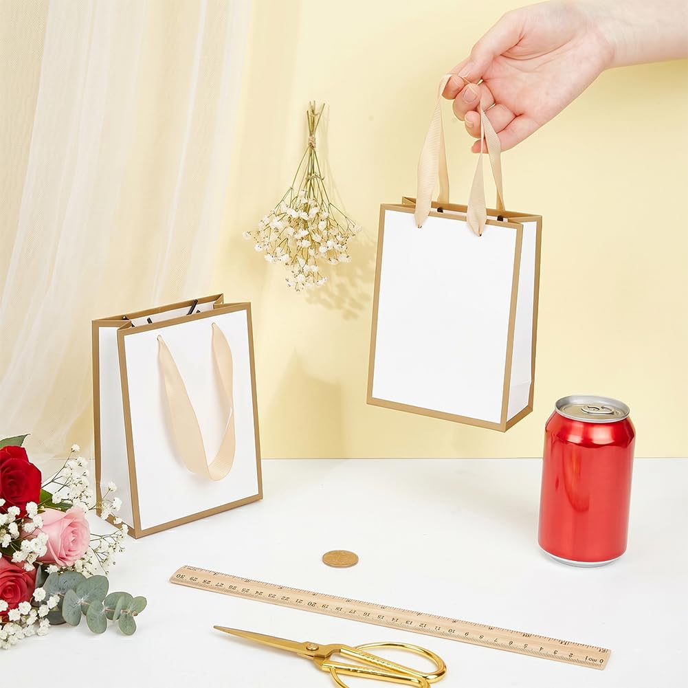 BENECREAT Mini Sacs Cadeau Goldenrod 12 cm avec Étiquettes x60