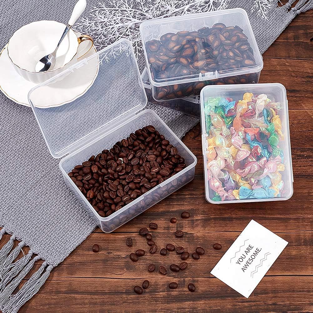 BENECREAT boîte rangement transparente 14,4x10,8 cm lot de 12