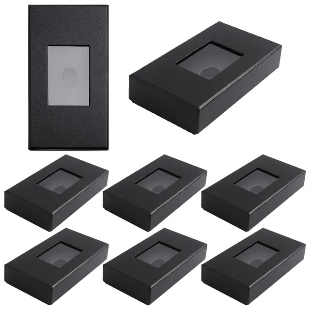 BENECREAT Boîte cravate carton noir fenêtre rectangulaire x8