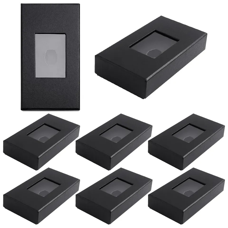 BENECREAT Boîte cravate carton noir fenêtre rectangulaire x8
