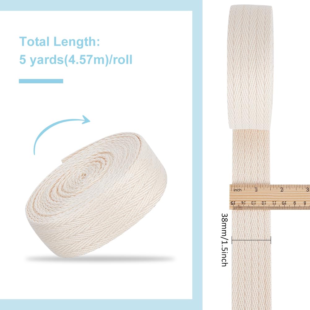 BENECREAT Ruban Sergé Beige 4,5 m 35 mm Polycoton