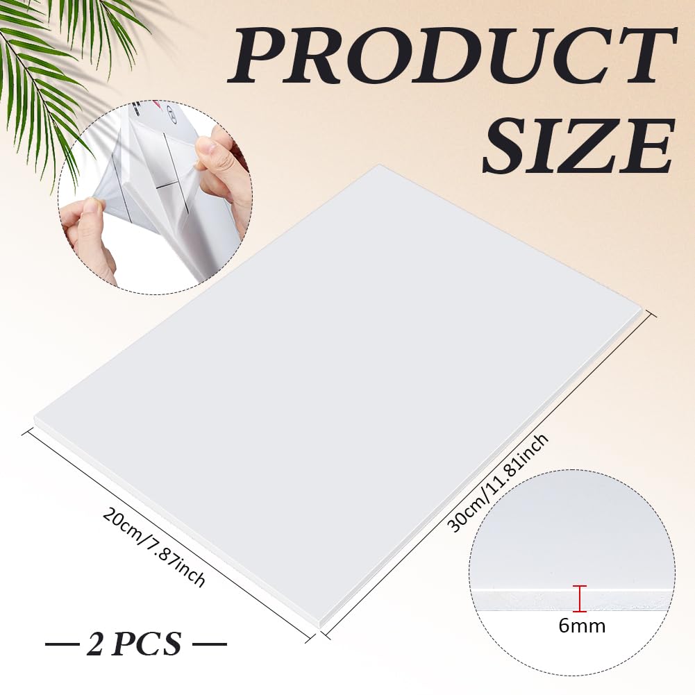 BENECREAT Plaque ABS blanche 30x20cm 6mm lot de 2