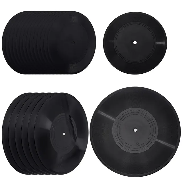 BENECREAT disques vinyles décoratifs 18 et 30 cm lot 20 noir