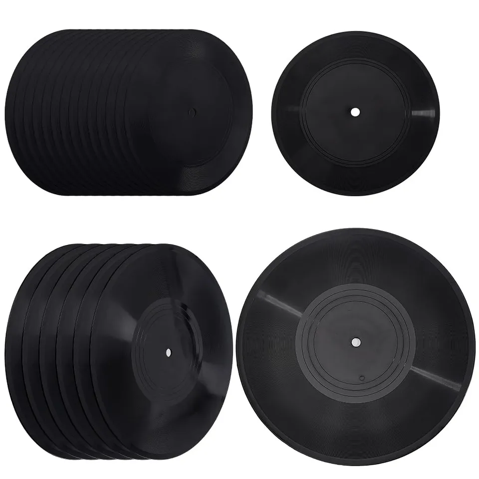 BENECREAT disques vinyles décoratifs 18 et 30 cm lot 20 noir