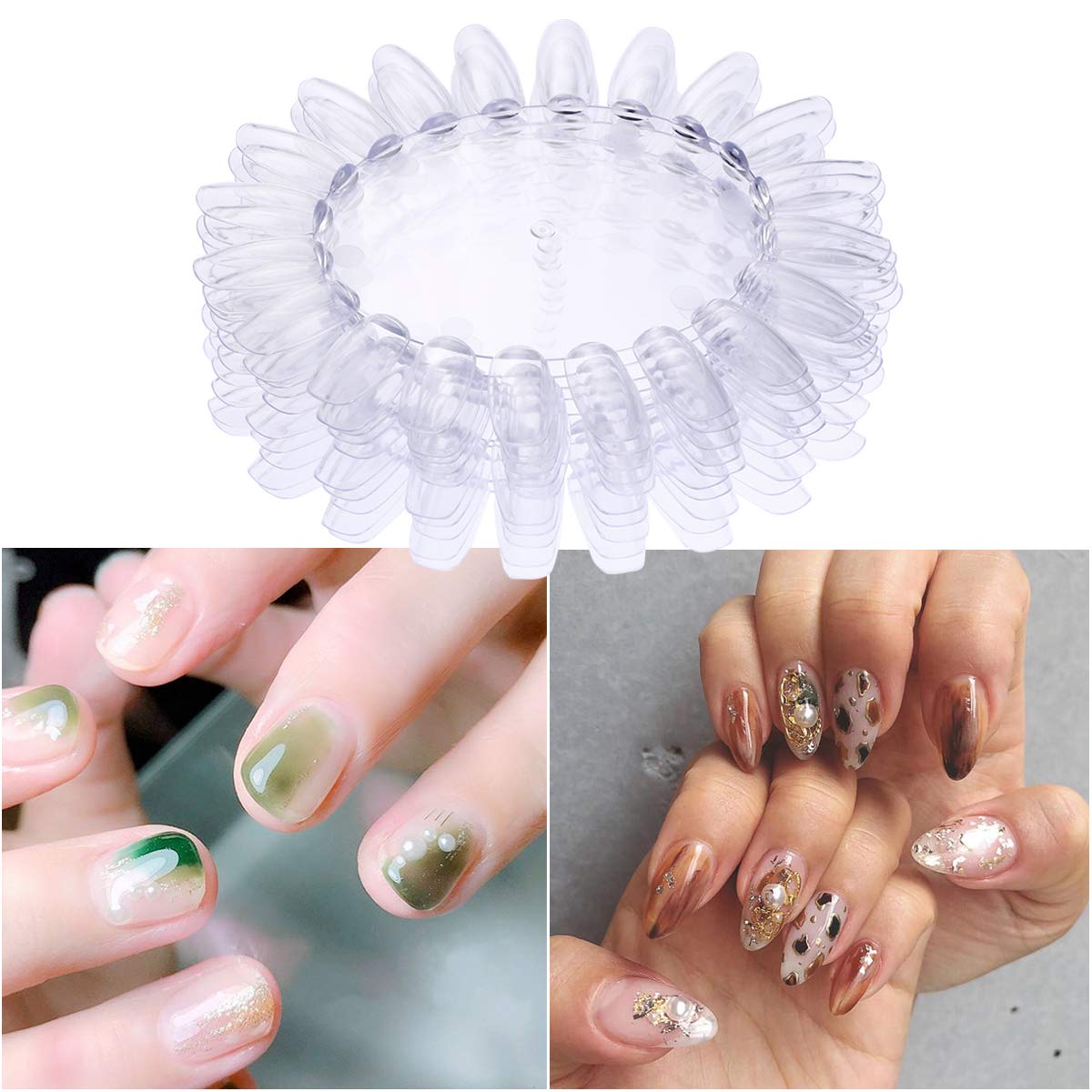 ROSENICE Nuancier Ongles Rond Transparent 20 Teintes 10 Pièces