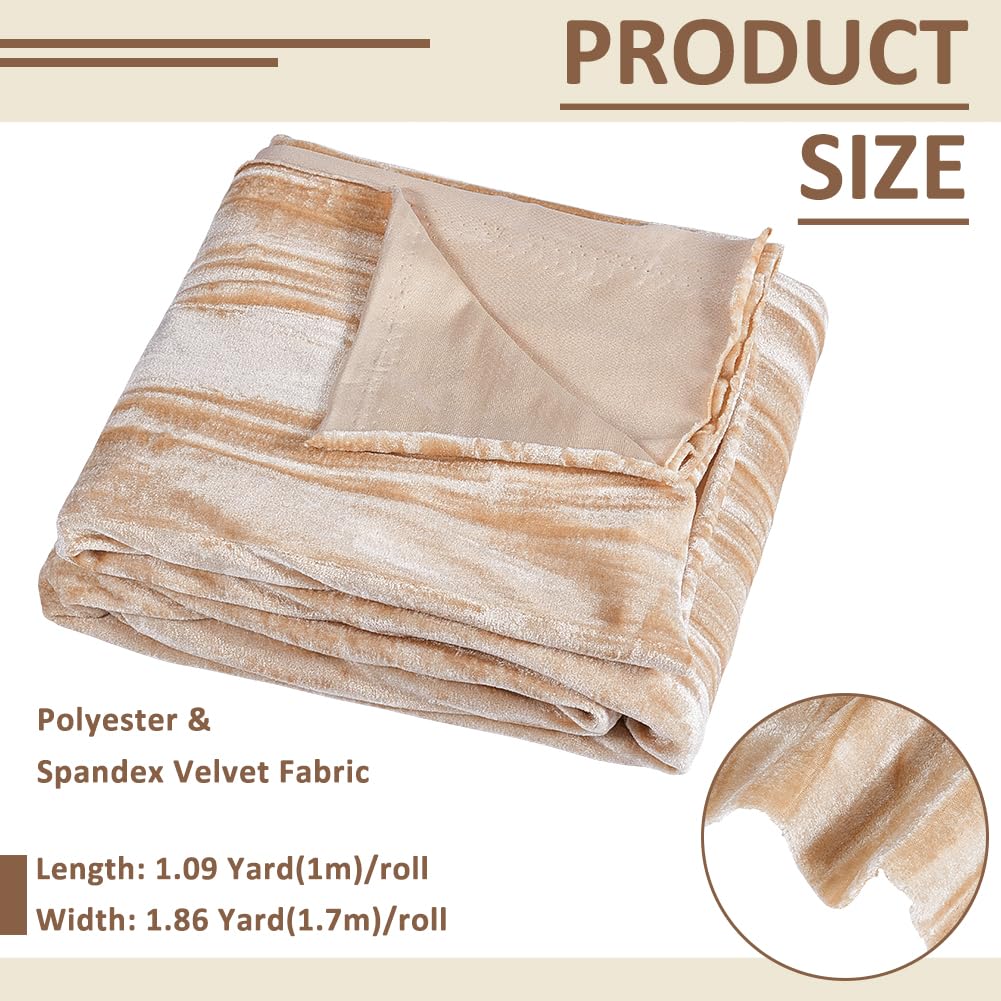 BENECREAT Tissu velours beige polyélasthanne 1x1,7m