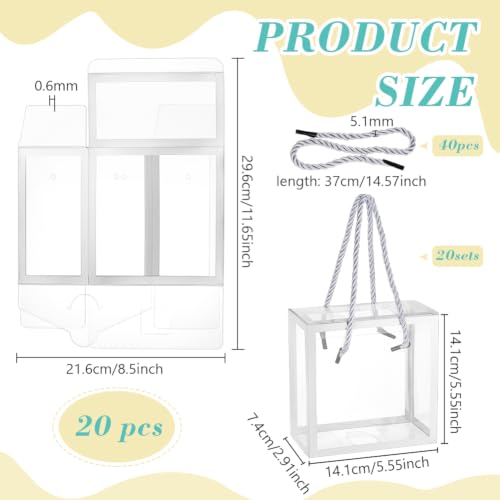 BENECREAT Boîtes Cadeau PVC Transparentes Argentées x20