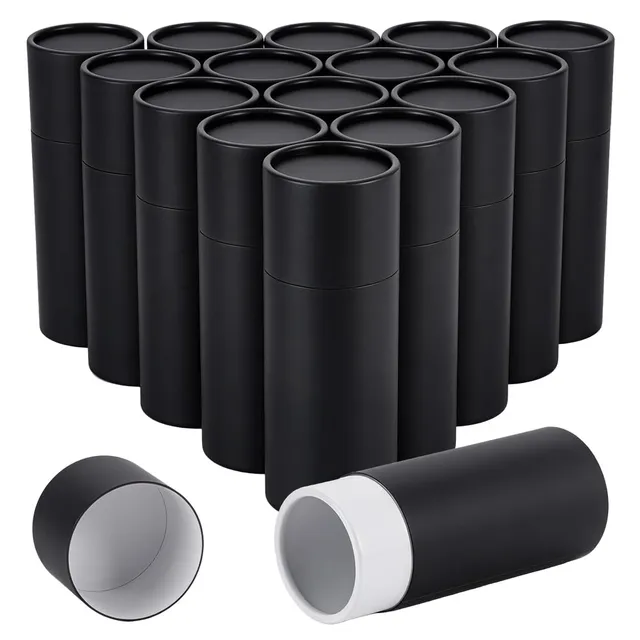 BENECREAT Tubes Carton Kraft Noir 100ml Lot 20 Couvercle