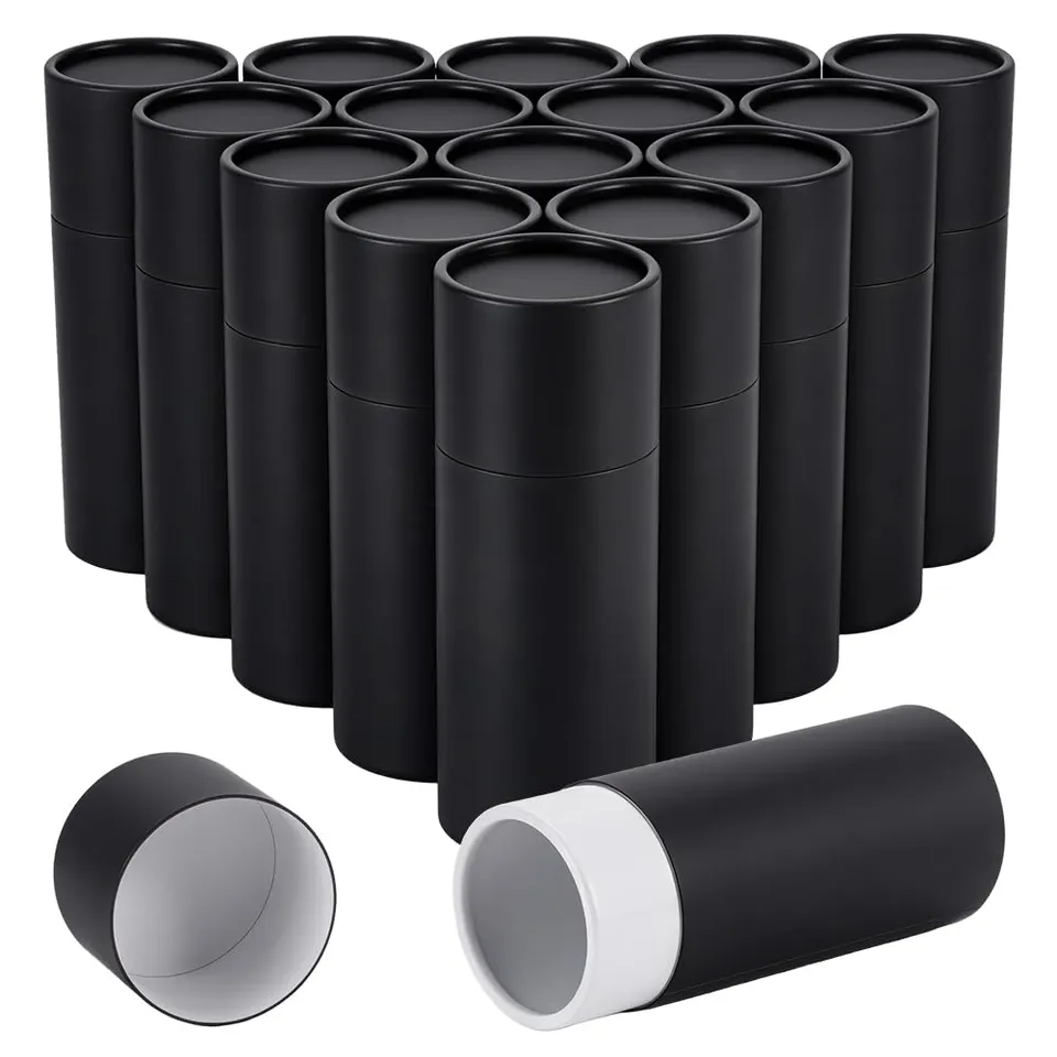 BENECREAT Tubes Carton Kraft Noir 100ml Lot 20 Couvercle