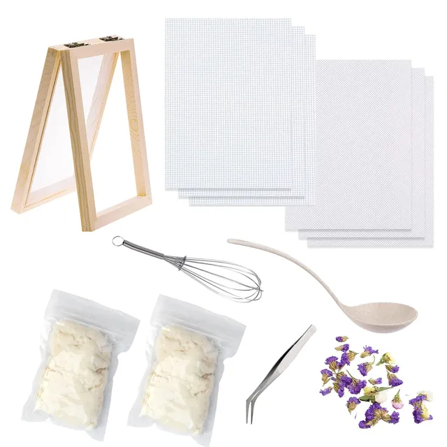 Cayway Kit Fabrication Papier 12,5x18cm Fleurs Séchées 8 Pièces