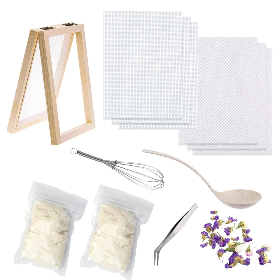 Cayway Kit Fabrication Papier 12,5x18cm Fleurs Séchées 8 Pièces