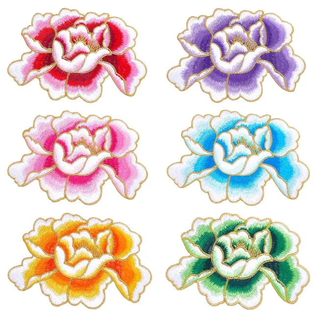 BENECREAT Patchs Pivoine Brodés 11,8x7cm x6 couleurs