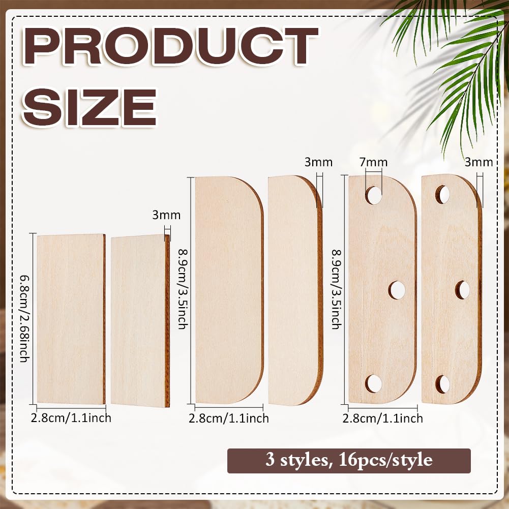 BENECREAT plaques réparation porte bois adhésives 48pcs amande