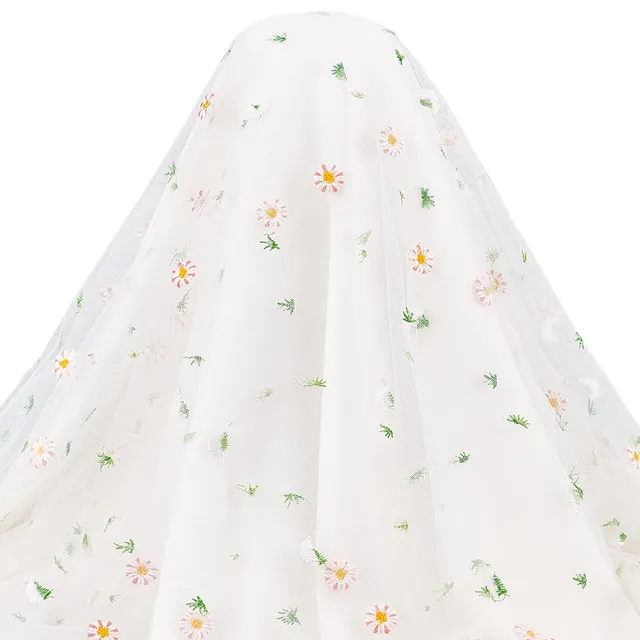 BENECREAT Dentelle Organza Marguerite 126cm 1,8m