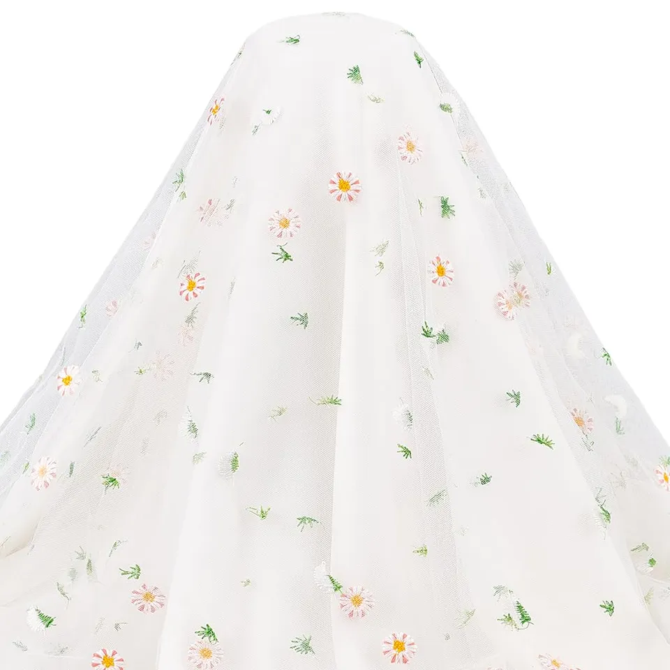 BENECREAT Dentelle Organza Marguerite 126cm 1,8m