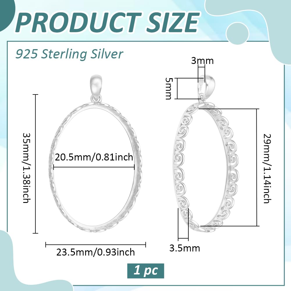 BENECREAT Pendentif Plateau Couronne Argent 925 à Garnir