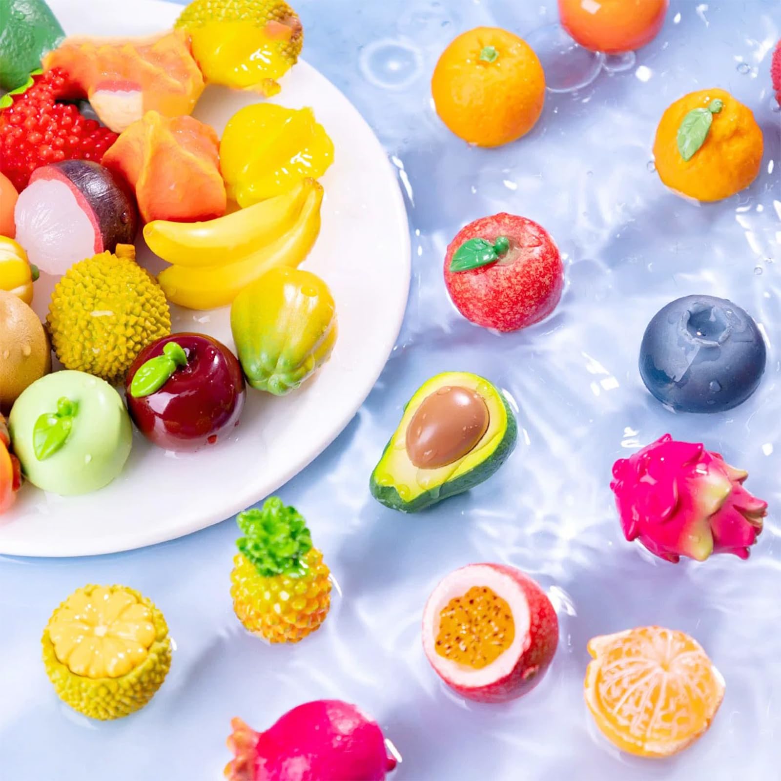 Cayway mini fruits résine 48 pcs jardin miniature