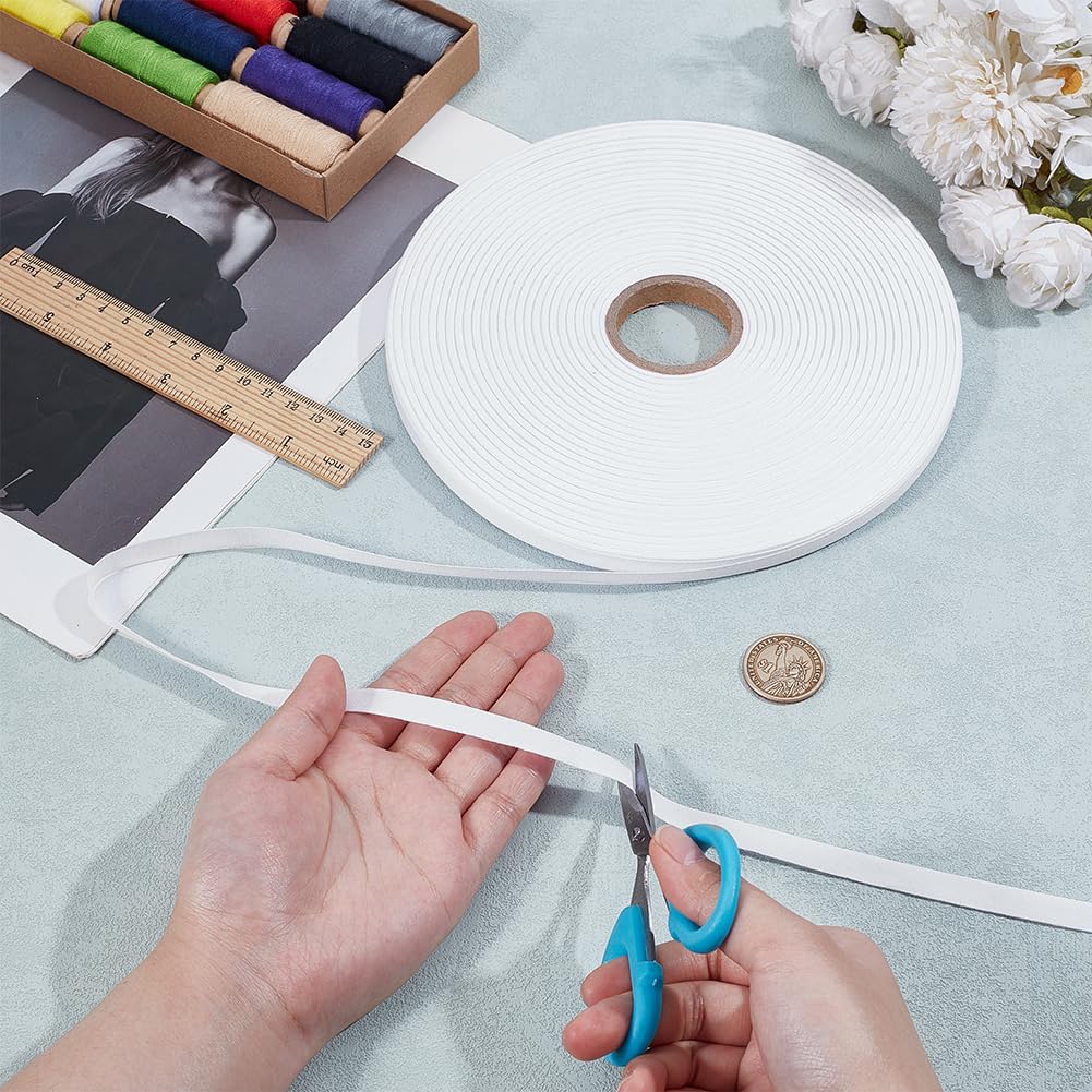 BENECREAT Étiquettes Tissu à Coudre Blanches 10mm 100m