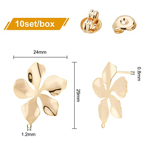 BENECREAT Boucles Oreilles Fleur Torsadée Doré 29mm x5