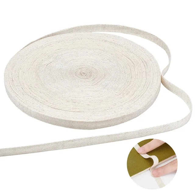 BENECREAT ruban reliure lin blanc floral 10mm 10m livre