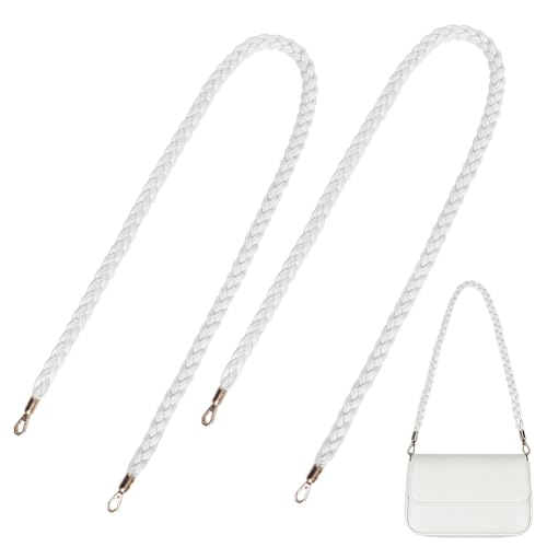 BENECREAT Bretelles Sac Tressées Blanc 1,2m 2 pcs