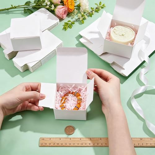 BENECREAT Boîtes Cadeau Blanches 8,1 cm 100 pcs à plier