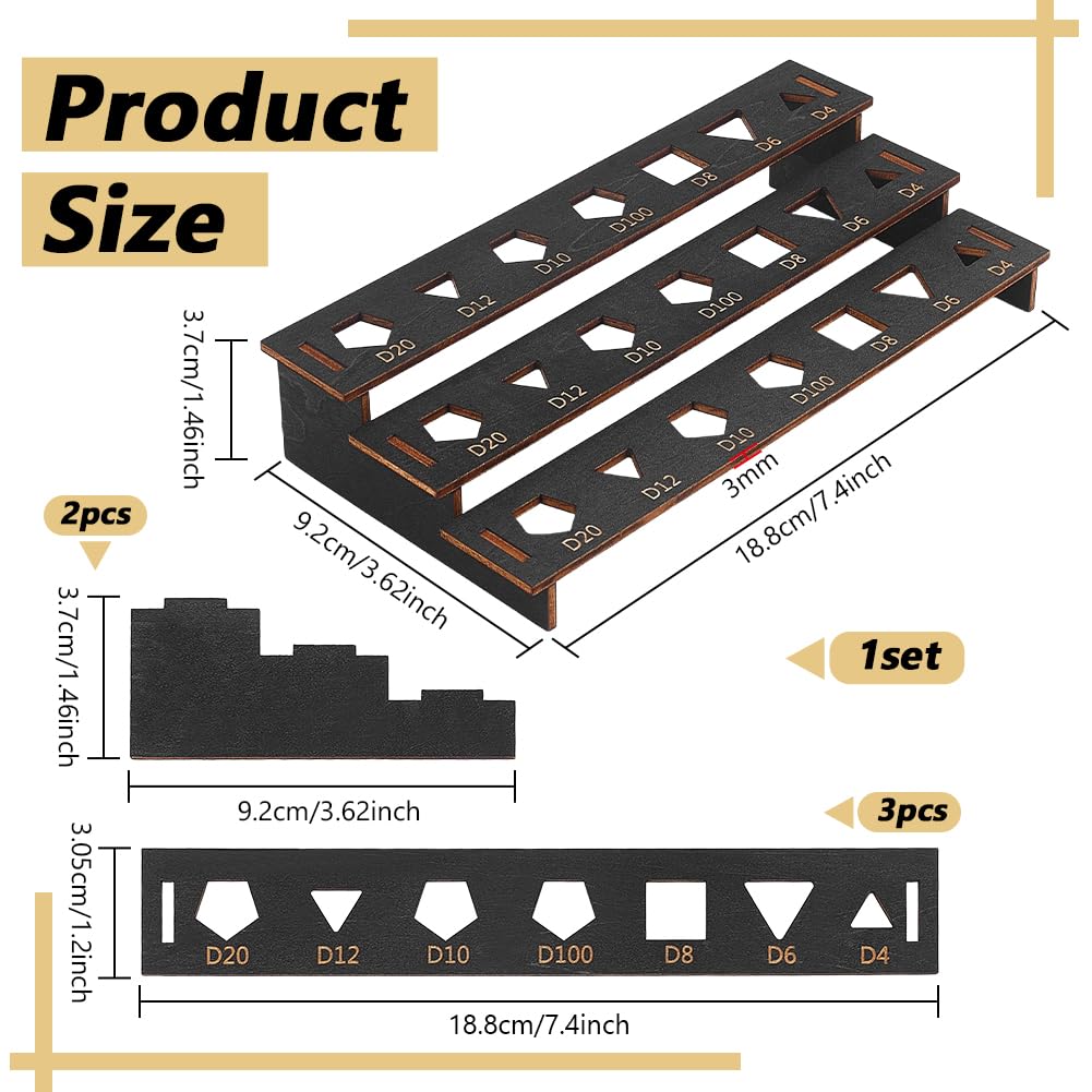 BENECREAT porte-dés bois noir 3 niveaux 188mm D&D