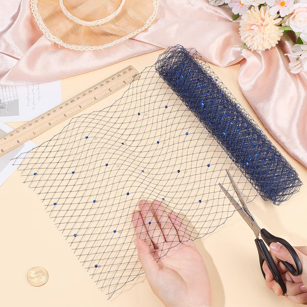 BENECREAT Tulle Russe Bleu Marine 2m x 25cm Voile