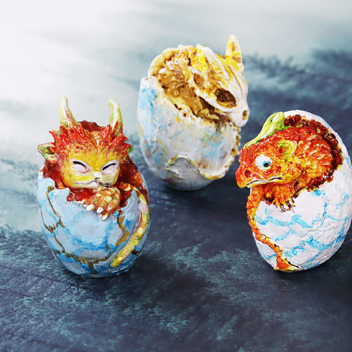 Cayway Style 4 moule silicone œuf dragon 3 pcs paillettes