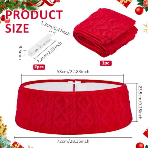 BENECREAT Collier Pied Sapin Noël Rouge Pliable 72cm