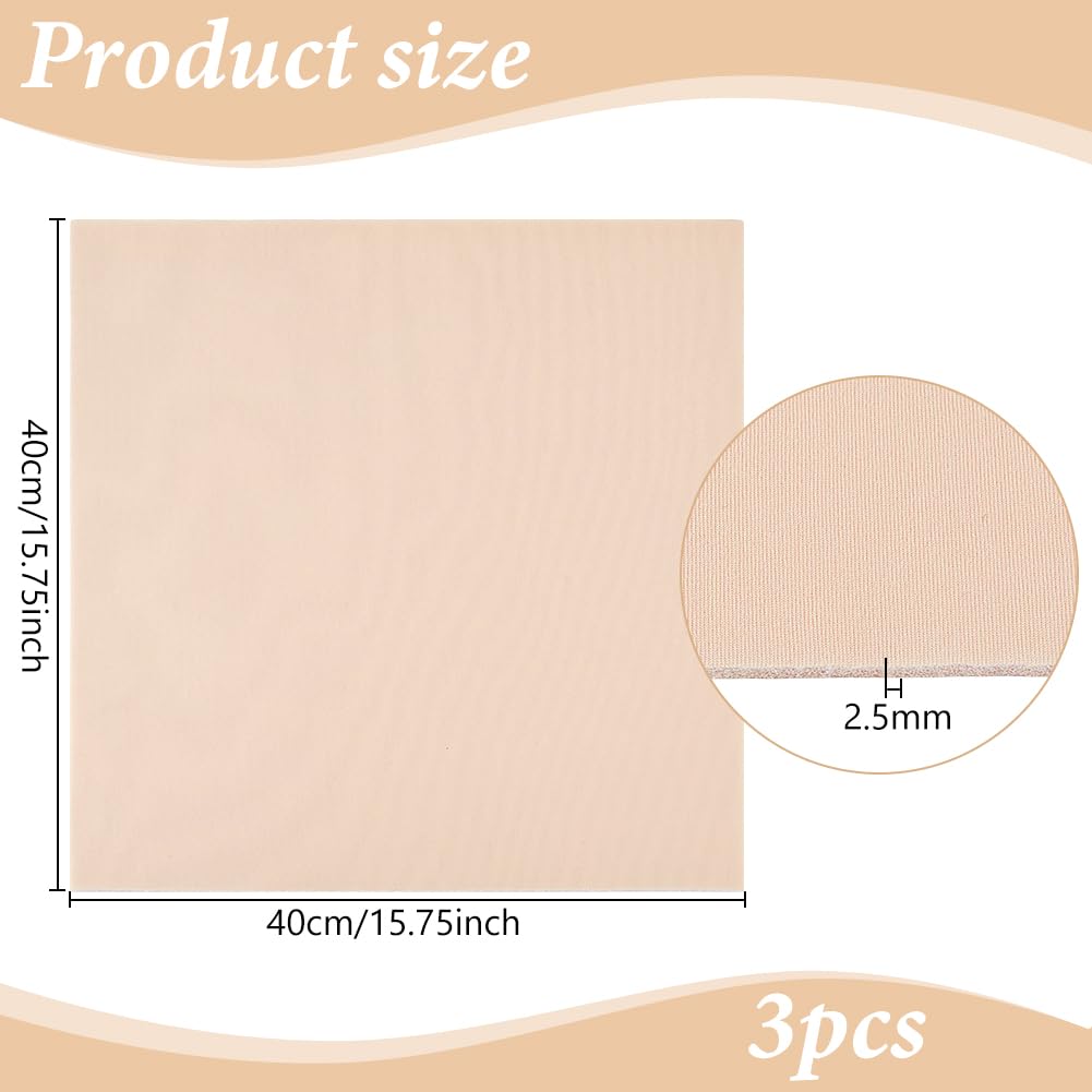 BENECREAT tissu mousse soutien-gorge amande x3 40x40 cm