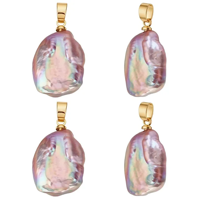 BENECREAT Perles Baroques 22-24mm Lot 4 Pendentifs Colorés