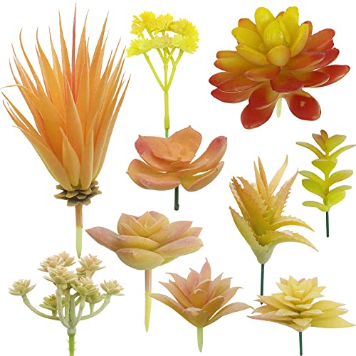 Cayway Plante Succulente Artificielle Jaune 10 Pièces Déco