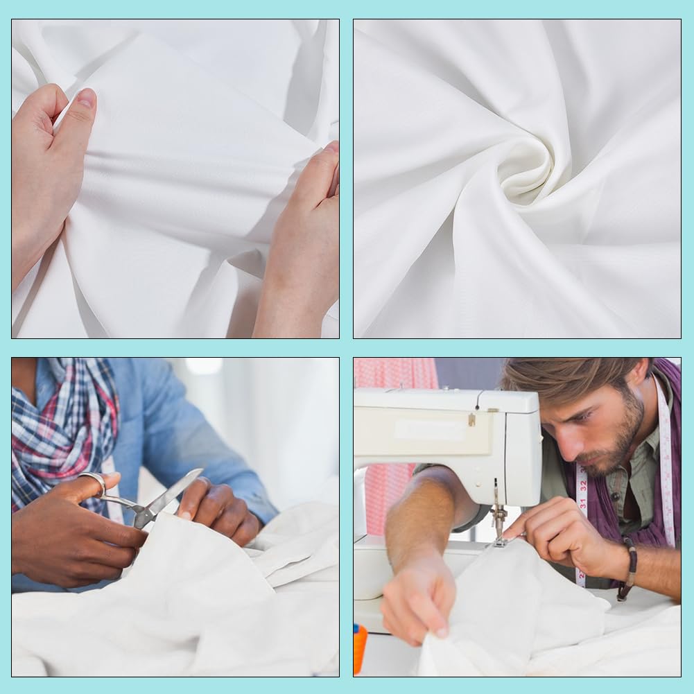 BENECREAT tissu polyester élastique blanc 1m x 150cm