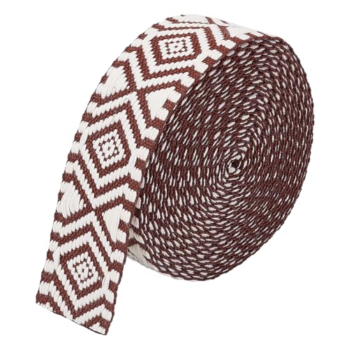 BENECREAT Sangle jacquard brun coco 38 mm 4,5 m