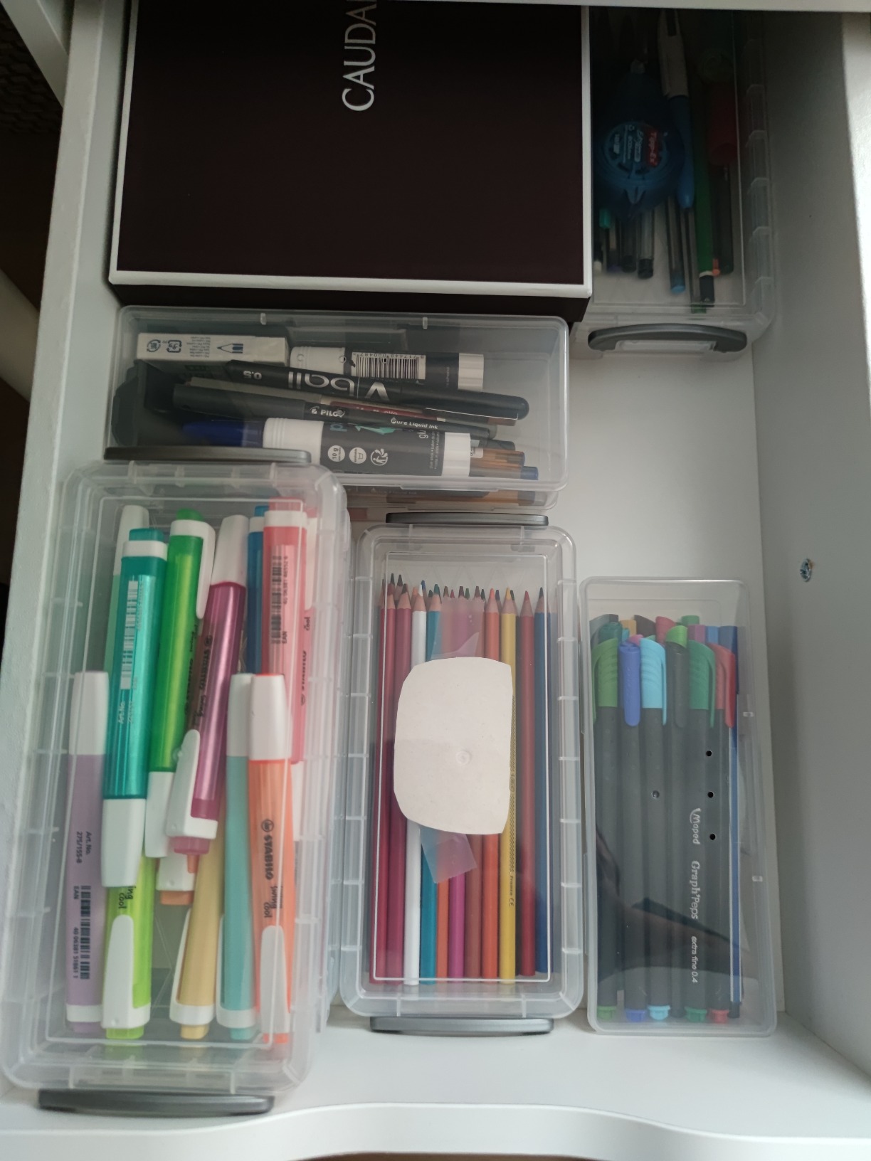 BENECREAT lot 5 boîtes rangement plastique transparentes 19 cm
