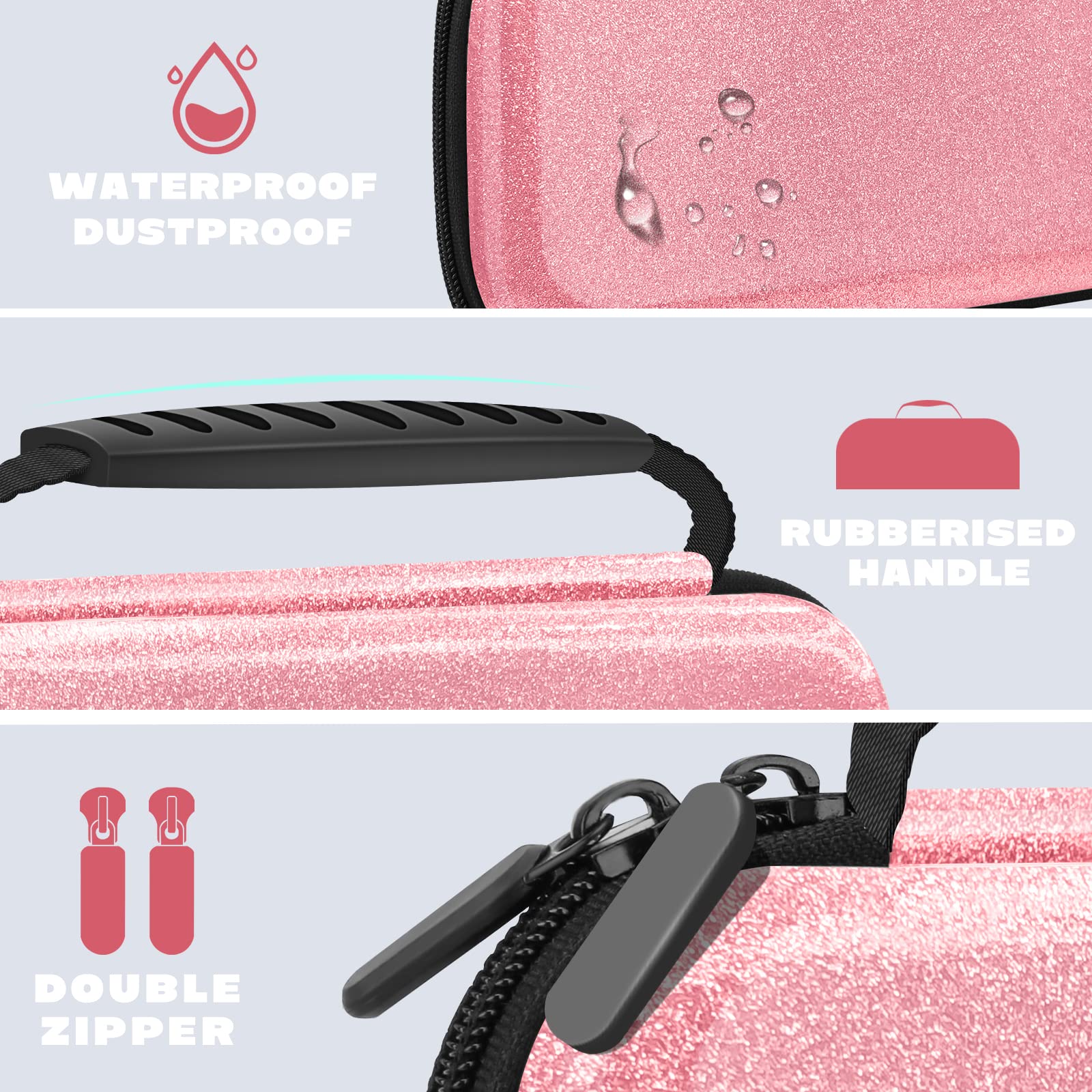 JYPS Paillettes Housse Switch / OLED Rose Rigide