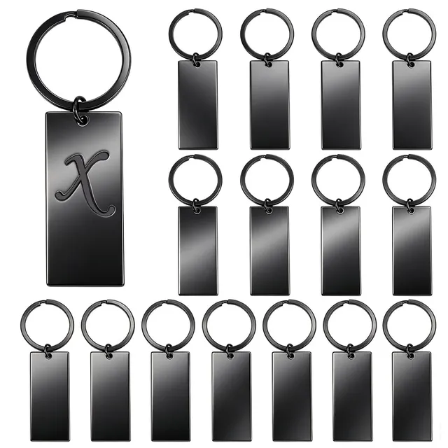 BENECREAT Plaques Inox Noir Gravure Laser 16pcs 80,5mm