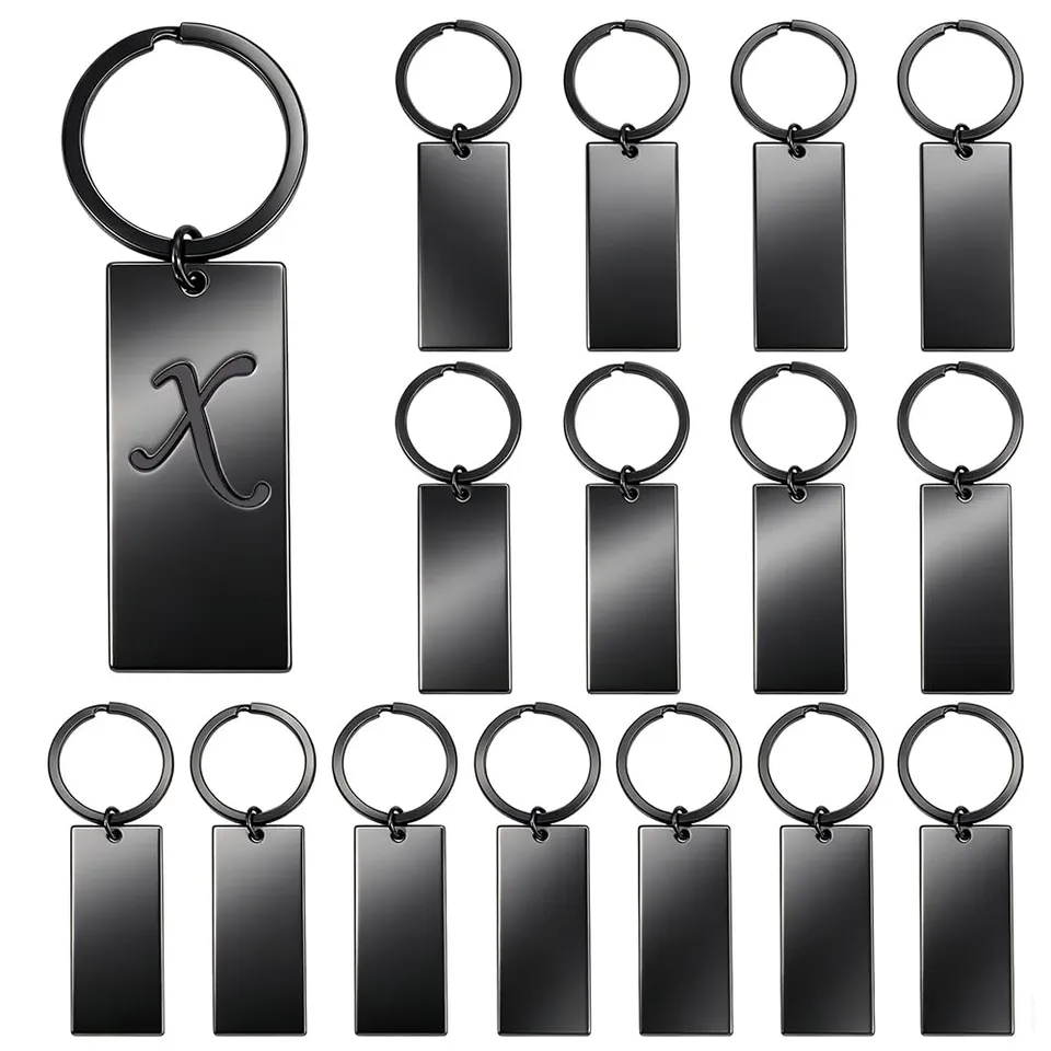 BENECREAT Plaques Inox Noir Gravure Laser 16pcs 80,5mm