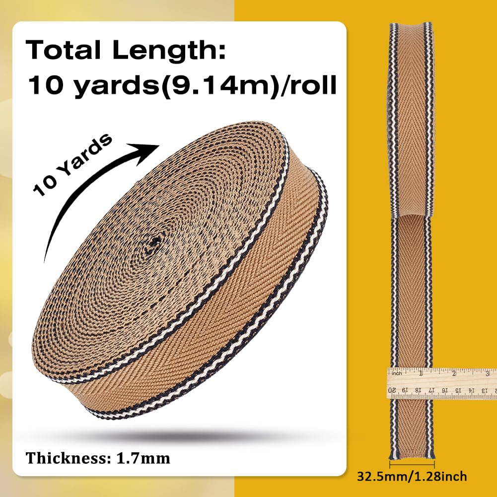 BENECREAT Sangle coton polyester beige 32mm 9,1m anse sac