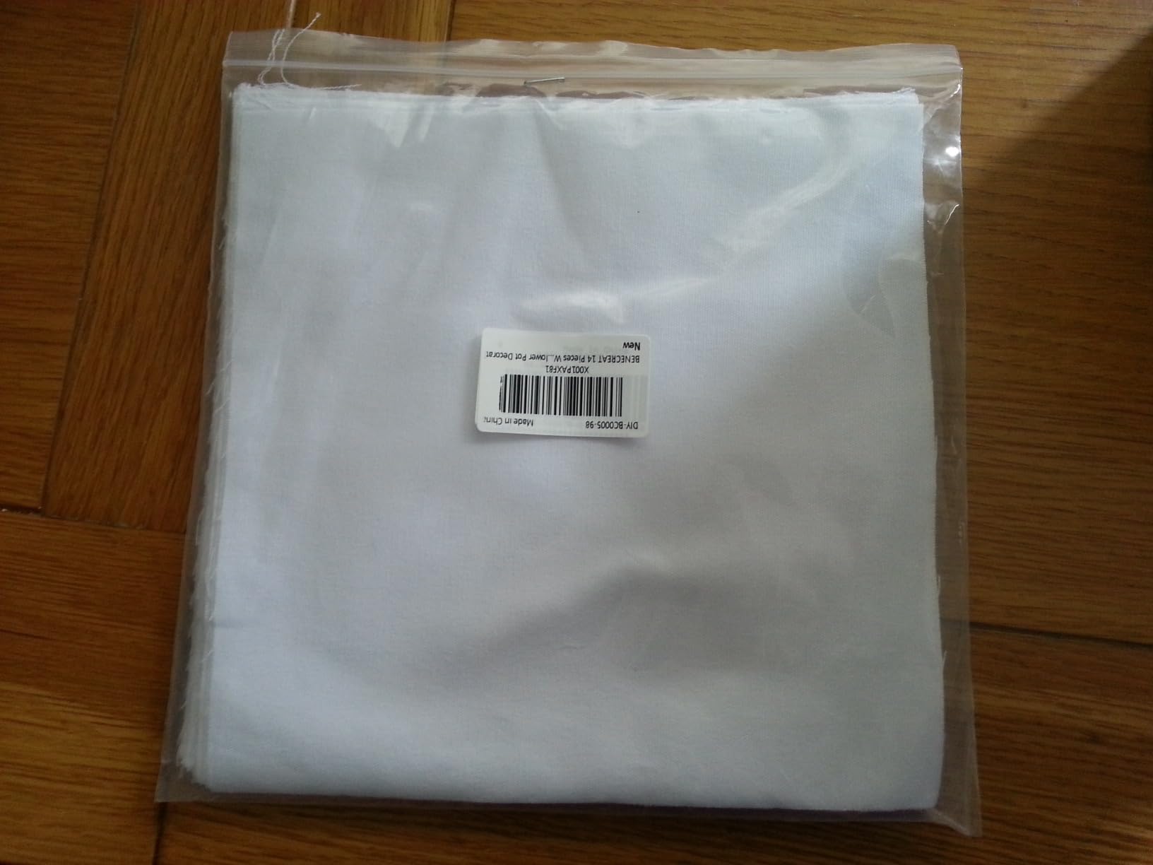 BENECREAT Tissu broderie coton blanc 30 cm 10 pièces